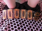 gold abalone bracelet set